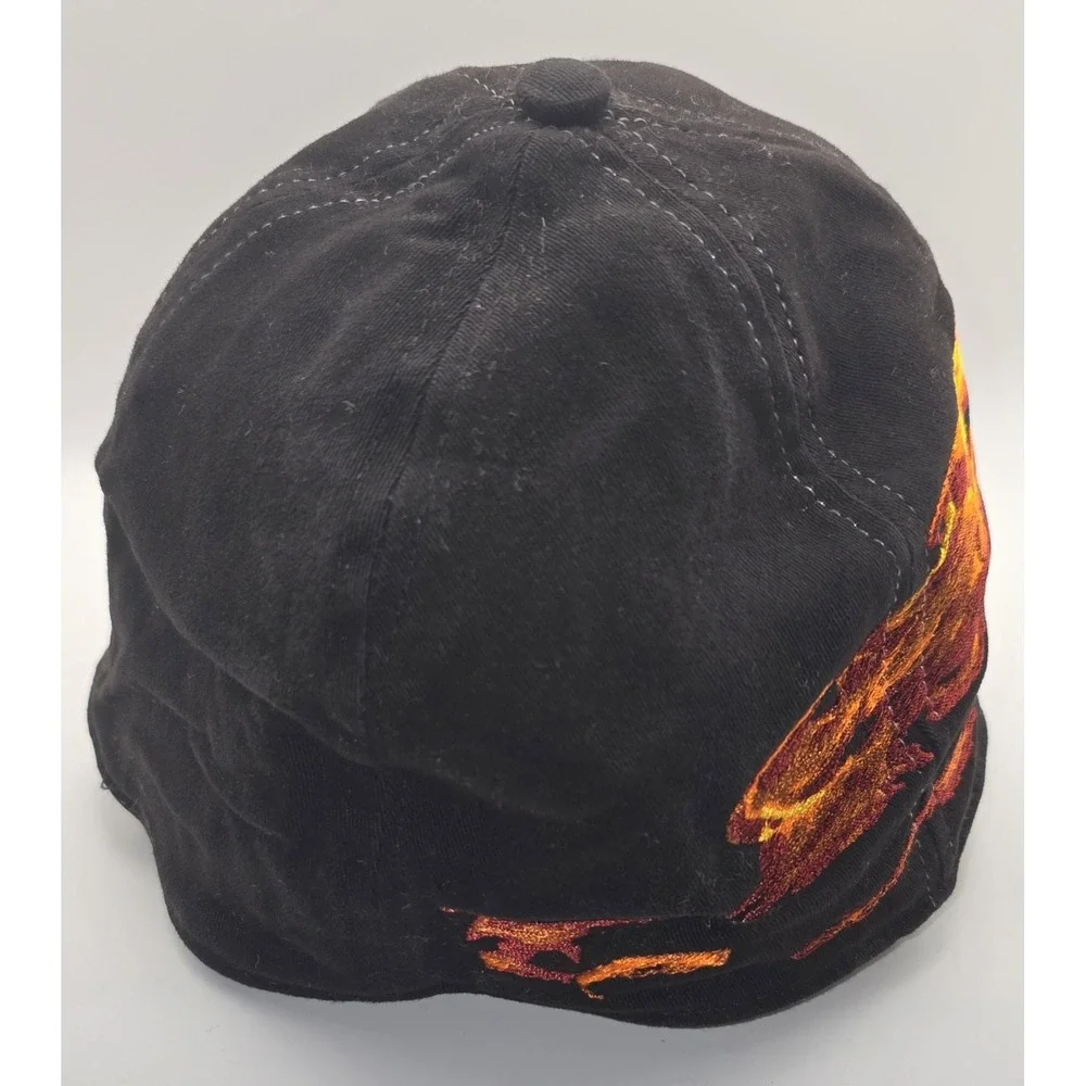 HARLEY DAVIDSON Screamin‎ Eagle Flame Flex Fit Hat Cap Black Logo -3185